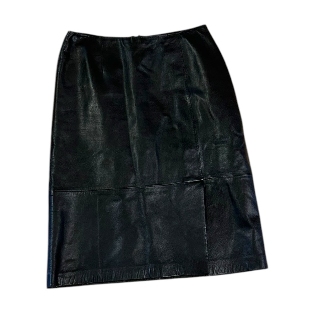NWOT Mixit Leather Pencil Skirt Women’s 4 Small Black Lined Zipper Slit